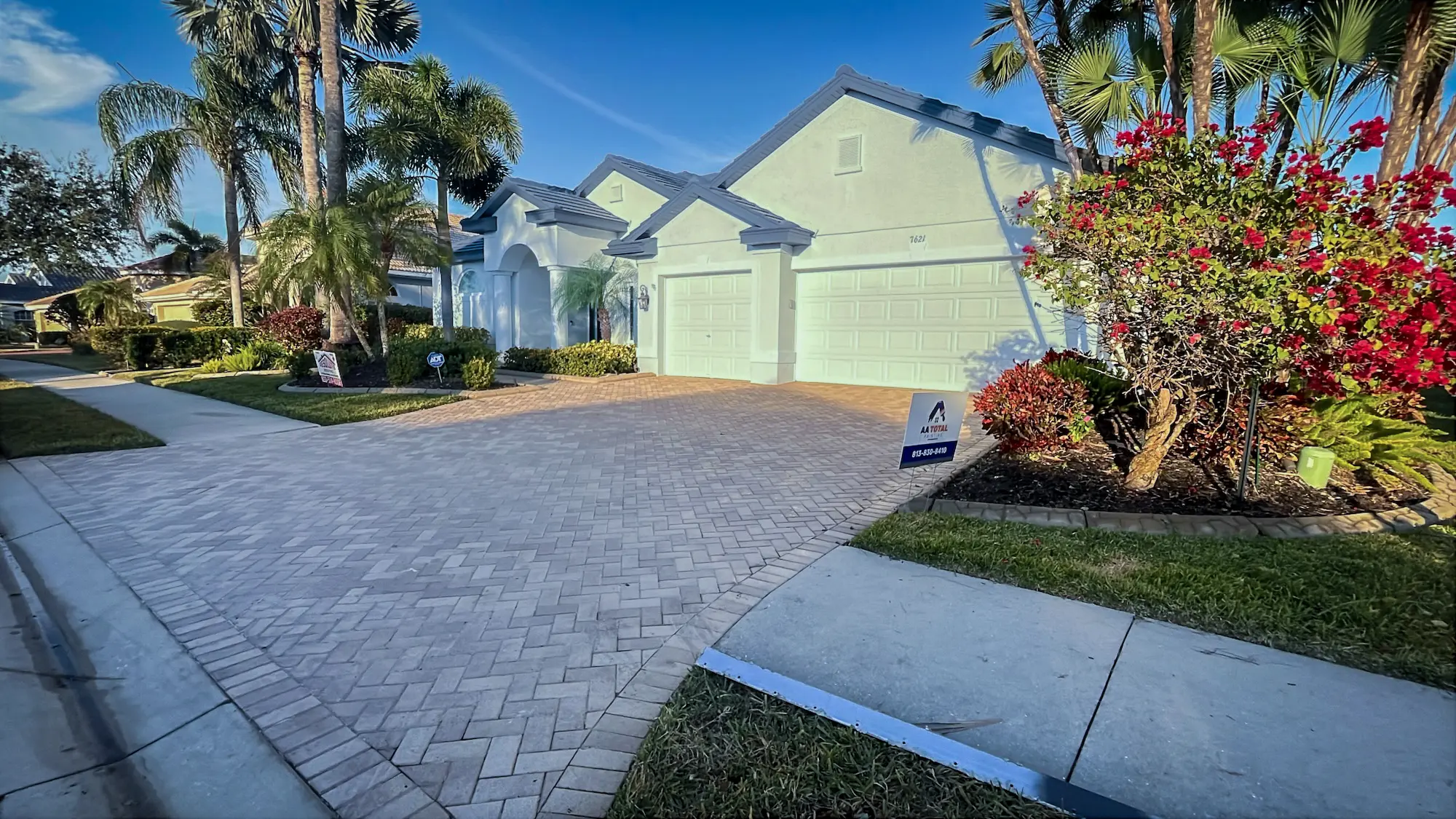 after project - freshly painted two-story exterior home in Riverview Florida