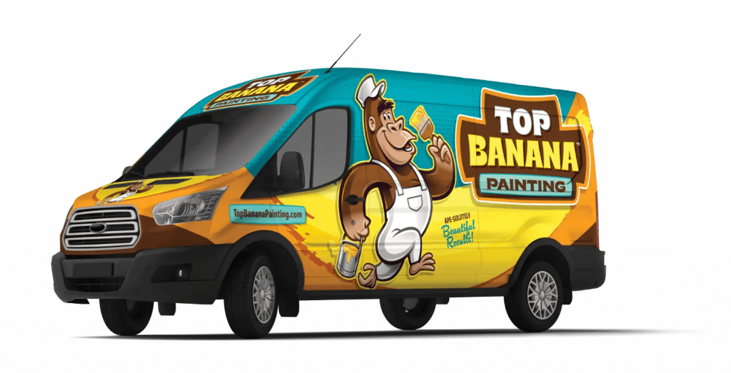 top banana painting wrapped van